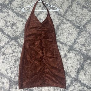 Bronze Sparkly mini dress